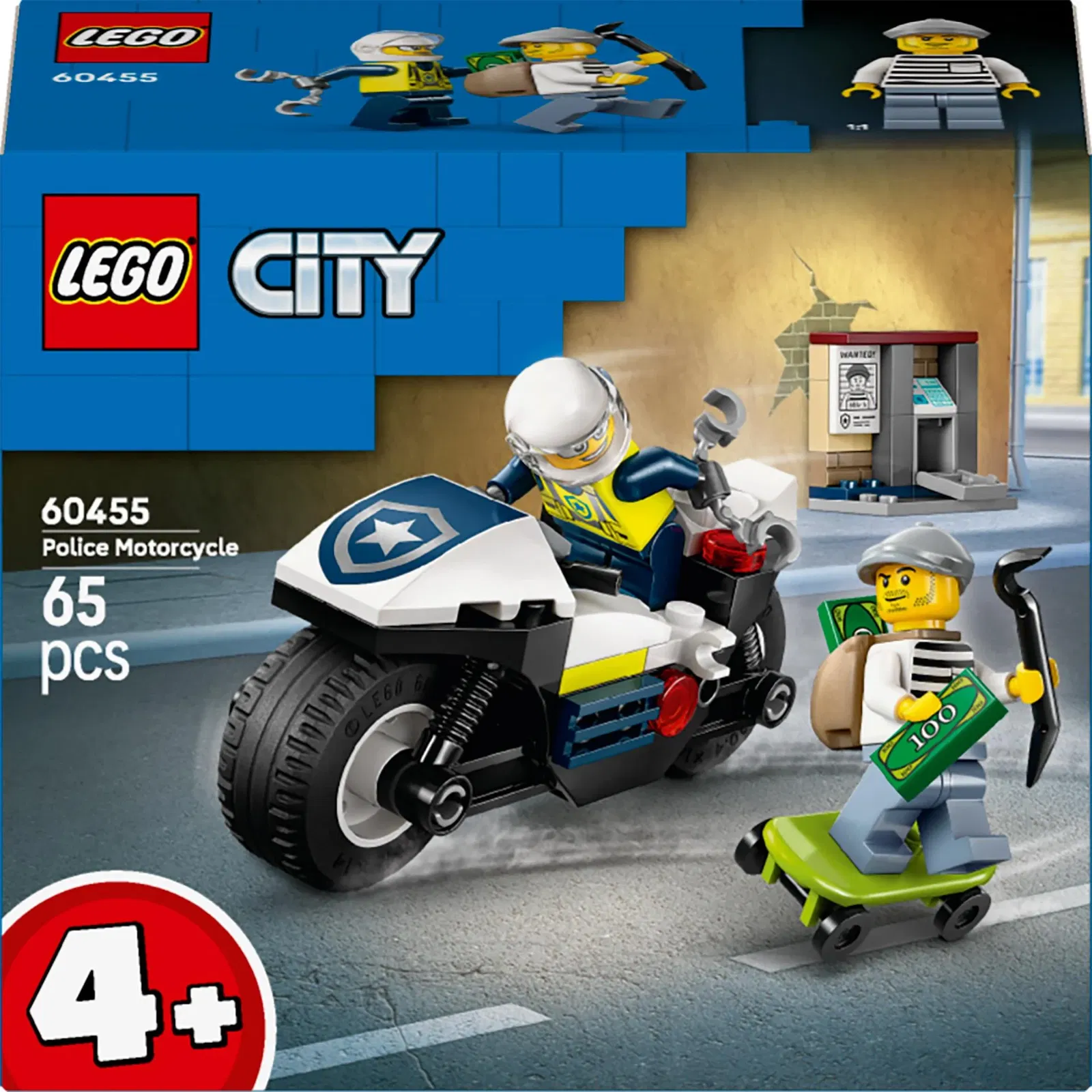 Konstruktorius LEGO® City Police Motorcycle Chase, 60455