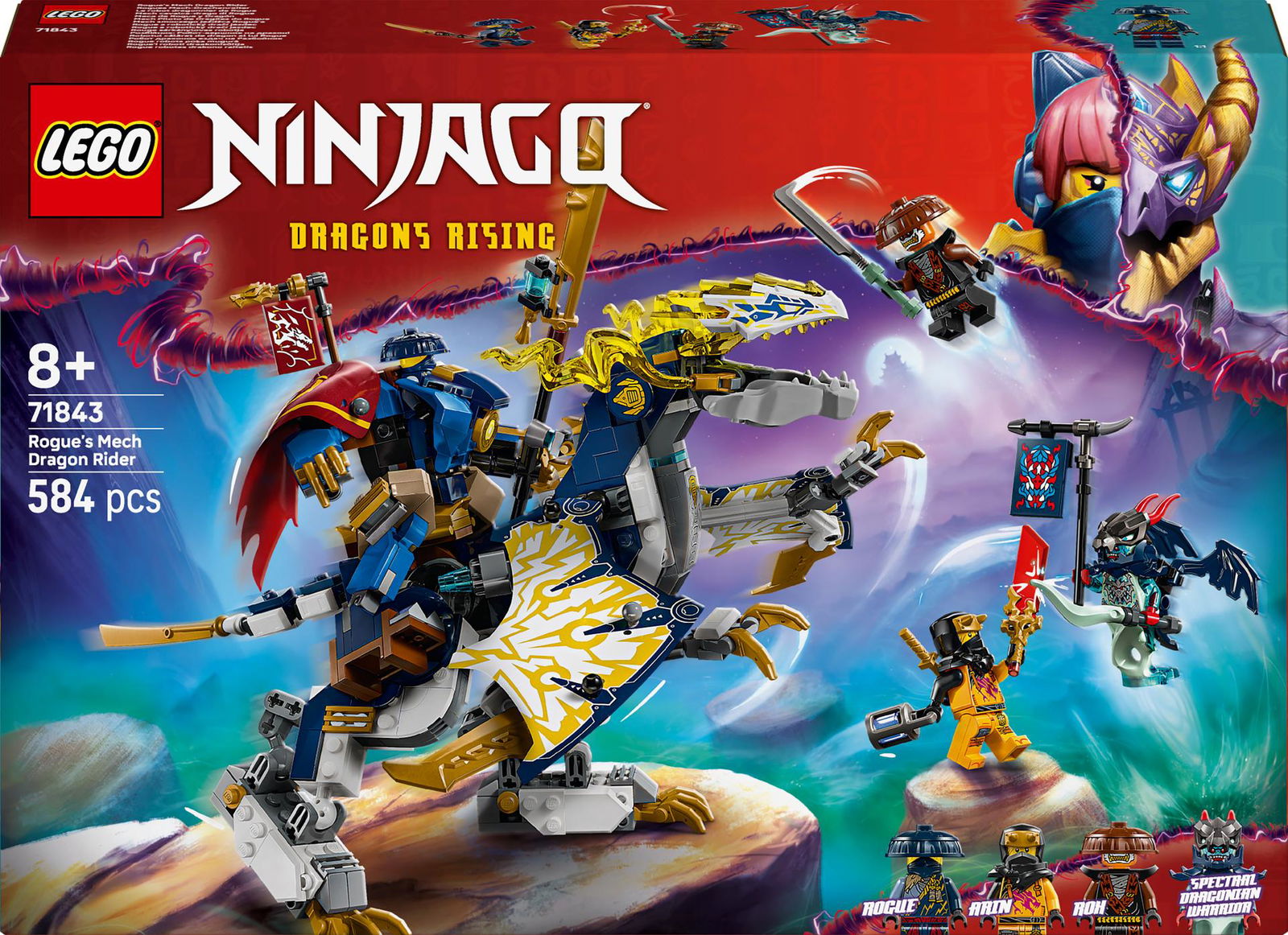 Konstruktorius LEGO® Ninjago Rogue's Mech Dragon Rider, 71843