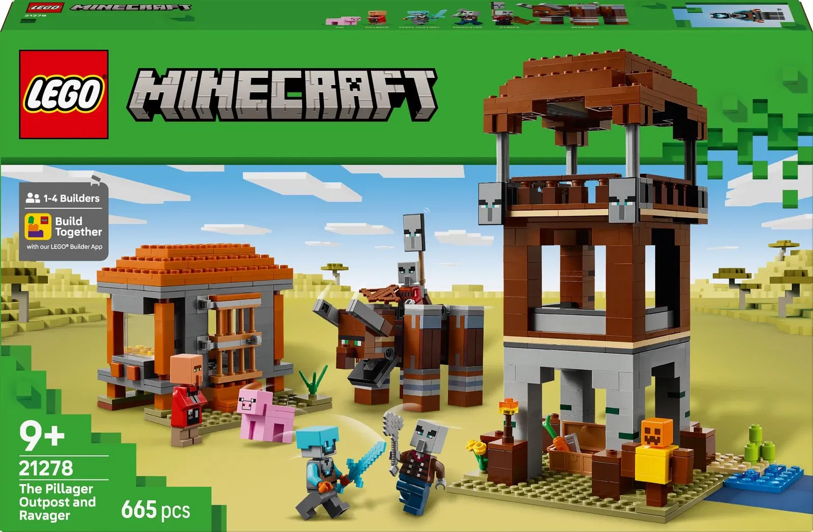 Konstruktorius LEGO® Minecraft The Pillager Outpost and Ravager, 21278