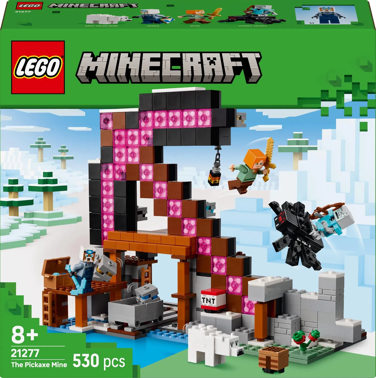 Konstruktorius LEGO® Minecraft The Pickaxe Mine, 21277