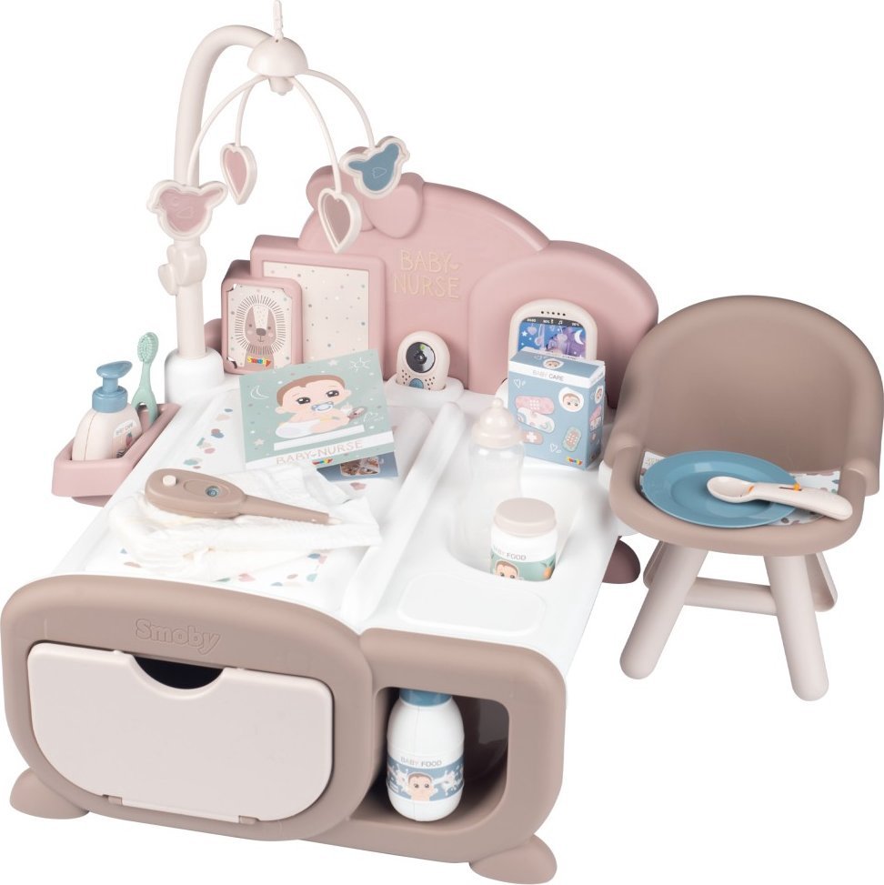 Smoby Baby Nurse - Electronic Babysitter Corner + 19 accessory (220379)