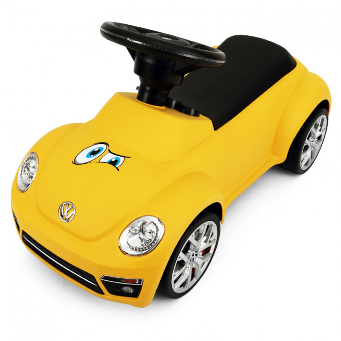 Vaikiškas paspirtukas Volkswagen Beetle geltonas
