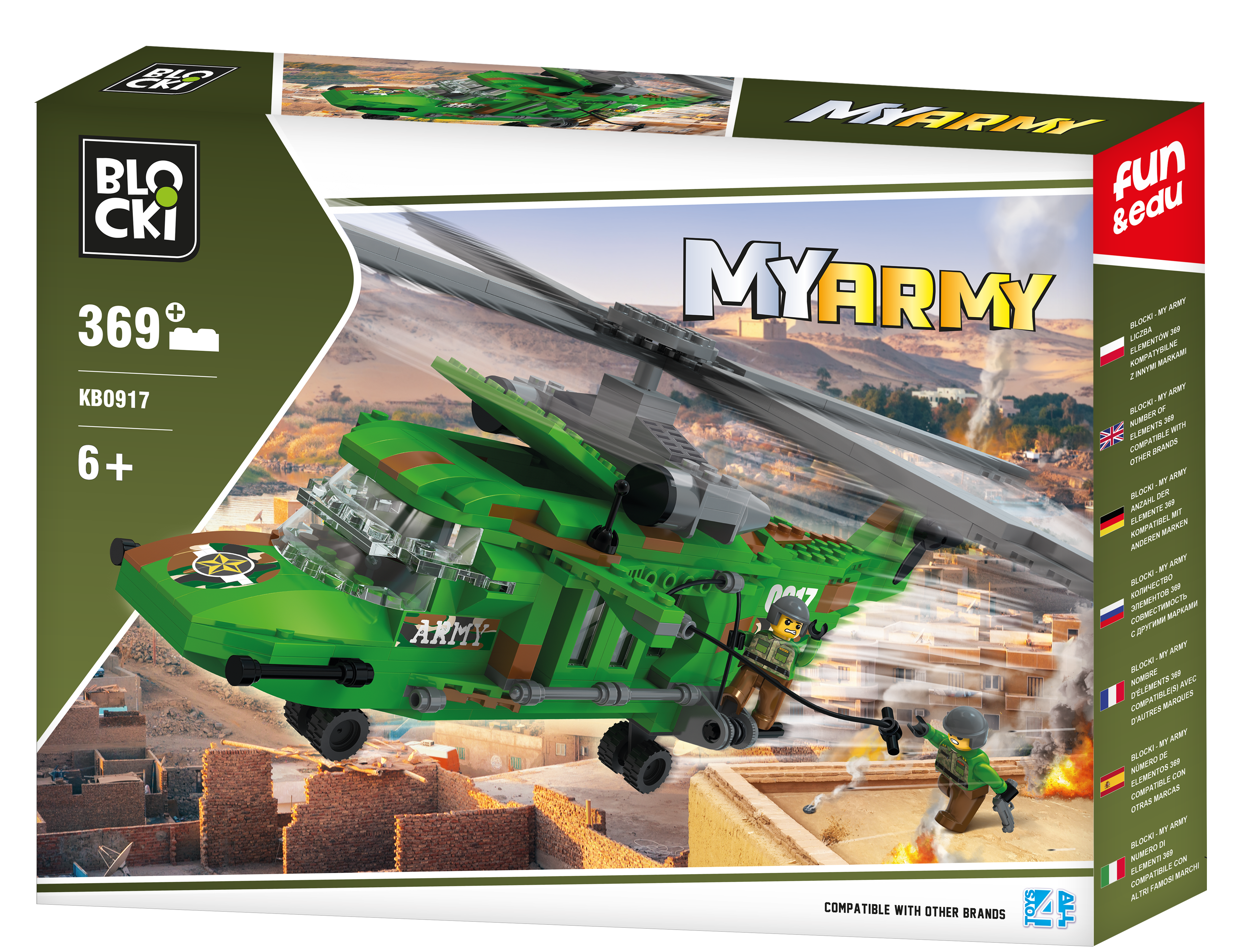 Konstruktorius Blocki MyArmy Kovinis sraigtasparnis KB0917 369vnt