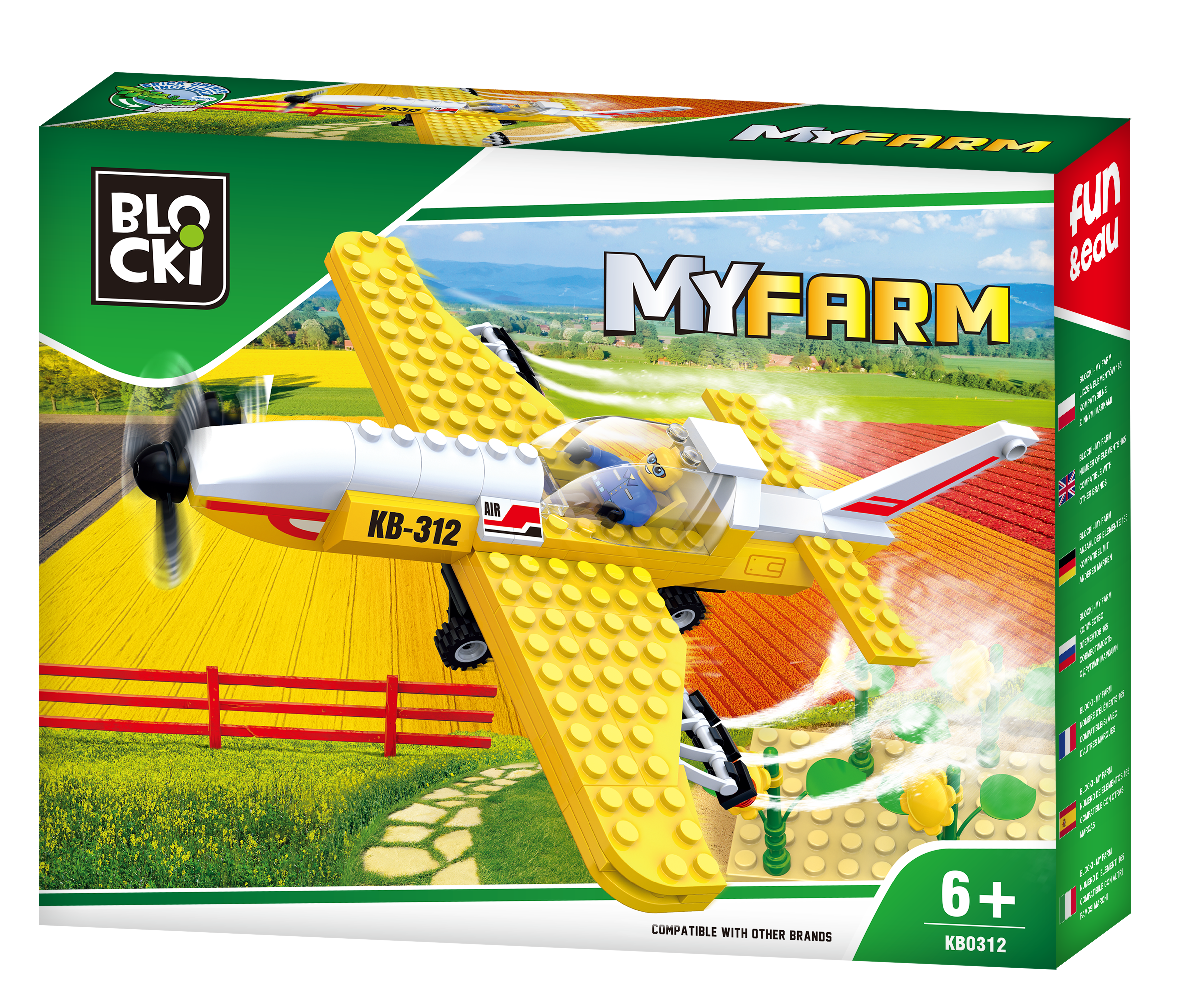 Konstruktorius Blocki MyFarm Lėktuvas laukams purkšti KB0312 146vnt.