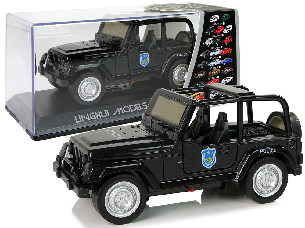 Policijos automobilis visuregis, juodas
