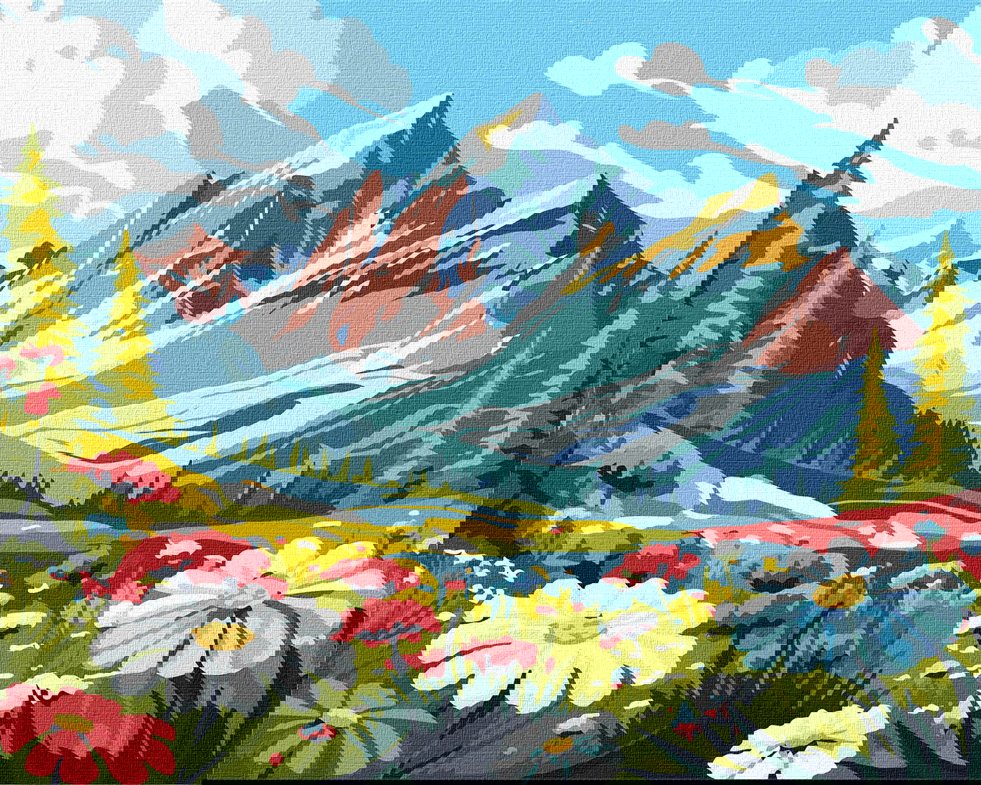 Tapyba pagal skaičius GAMTOS KONTRASTAI 40x50 cm