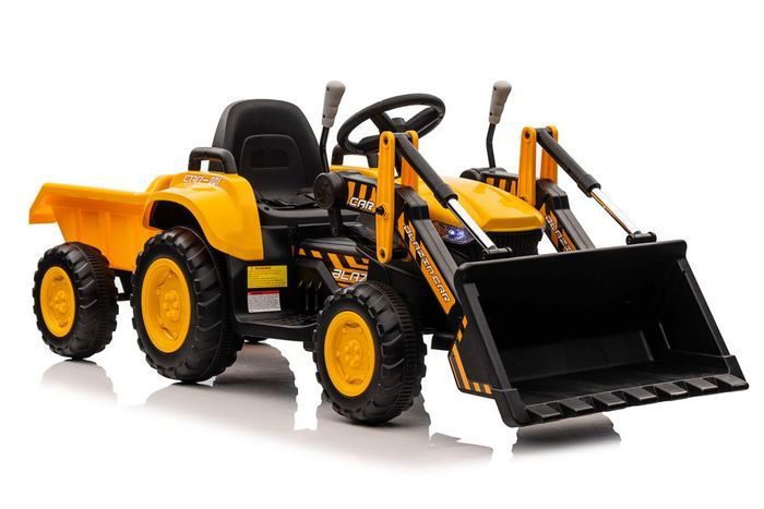 Elektromobilis traktorius su kaušu BW-X002A, geltonas
