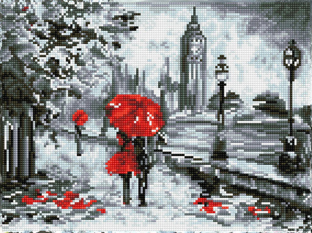 Deimantinė mozaika SPLASH OF RED 30x40 cm