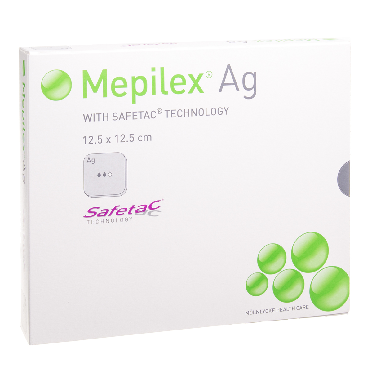MEPILEX AG, tvarstis, 12,5 cm x 12,5 cm, silikoninis, 5 vnt.