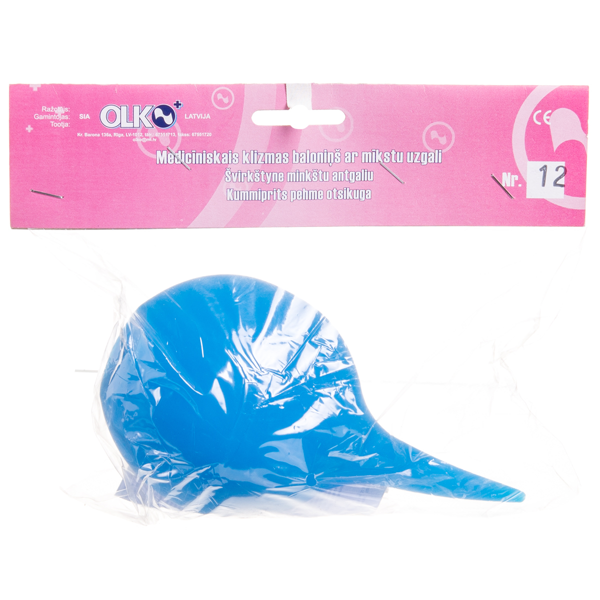 OLKO, švirkštynė (kriaušė klizmavimui), minkštas antgalis, medicininė, Nr.12