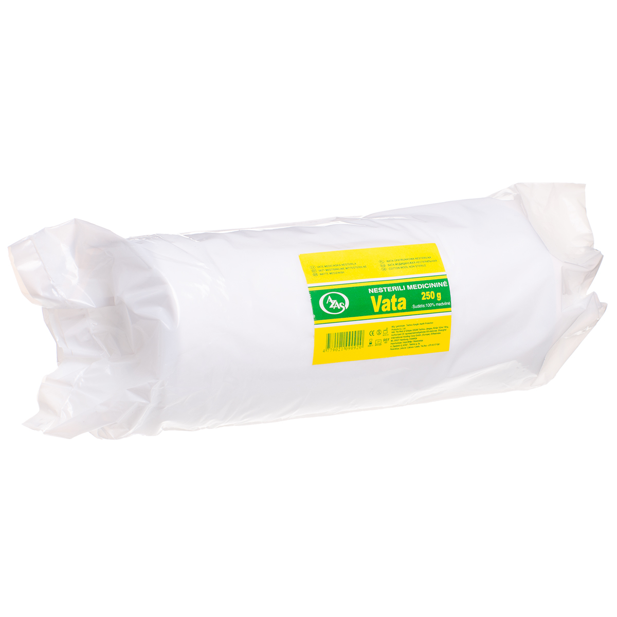 AZAS, medicininė, nesterili vata ritinėlyje, 250 g