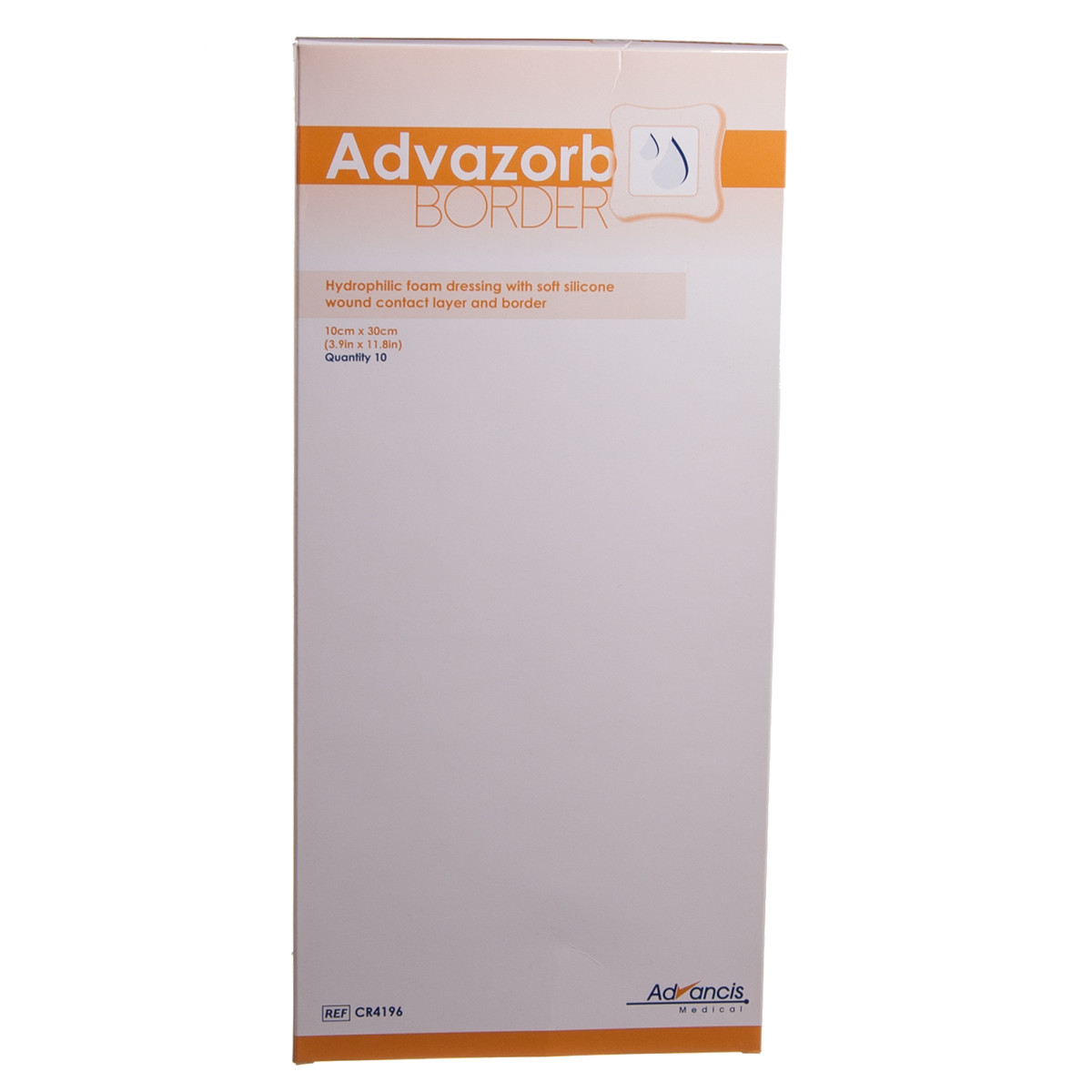 ADVAZORB BORDER 10 cm x 30 cm, lipnus tvarstis su silikonu, N10