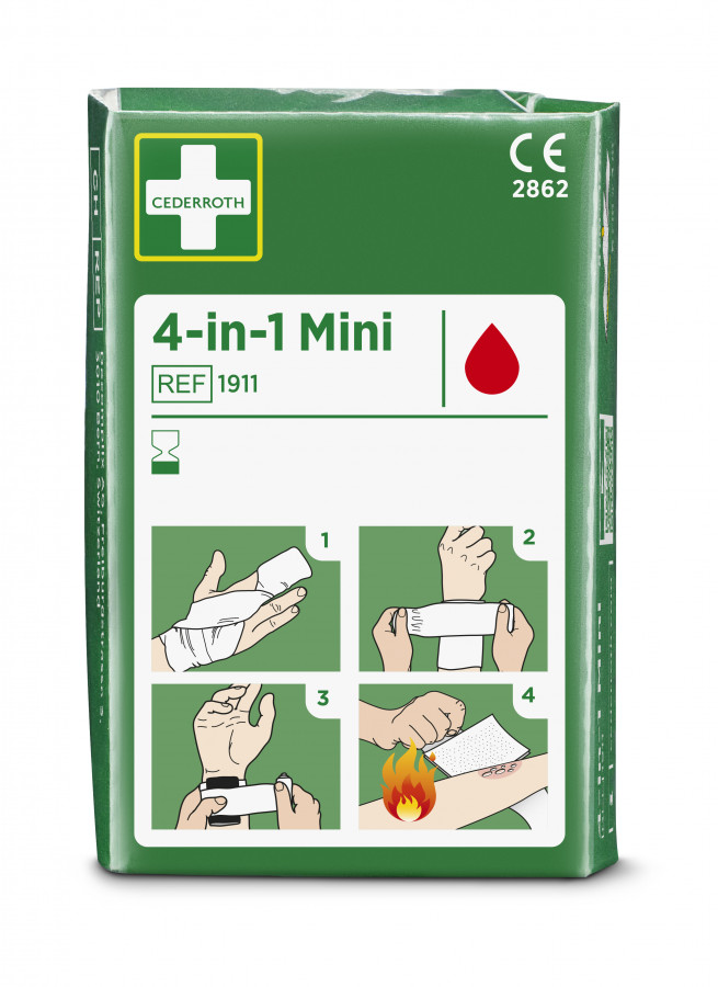 Sterilus žaizdų tvarstis 4-in-1 Mini 6cm x 3m, Cederroth