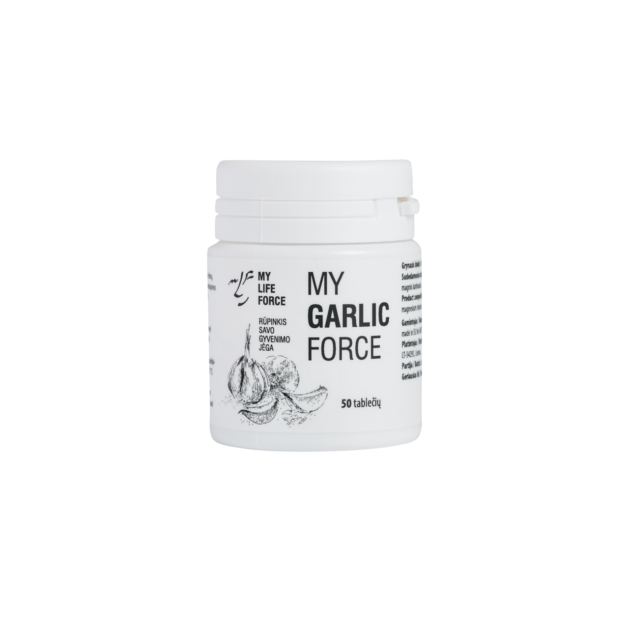 Maisto Papildas MyGarlicForce, 50 tablečių
