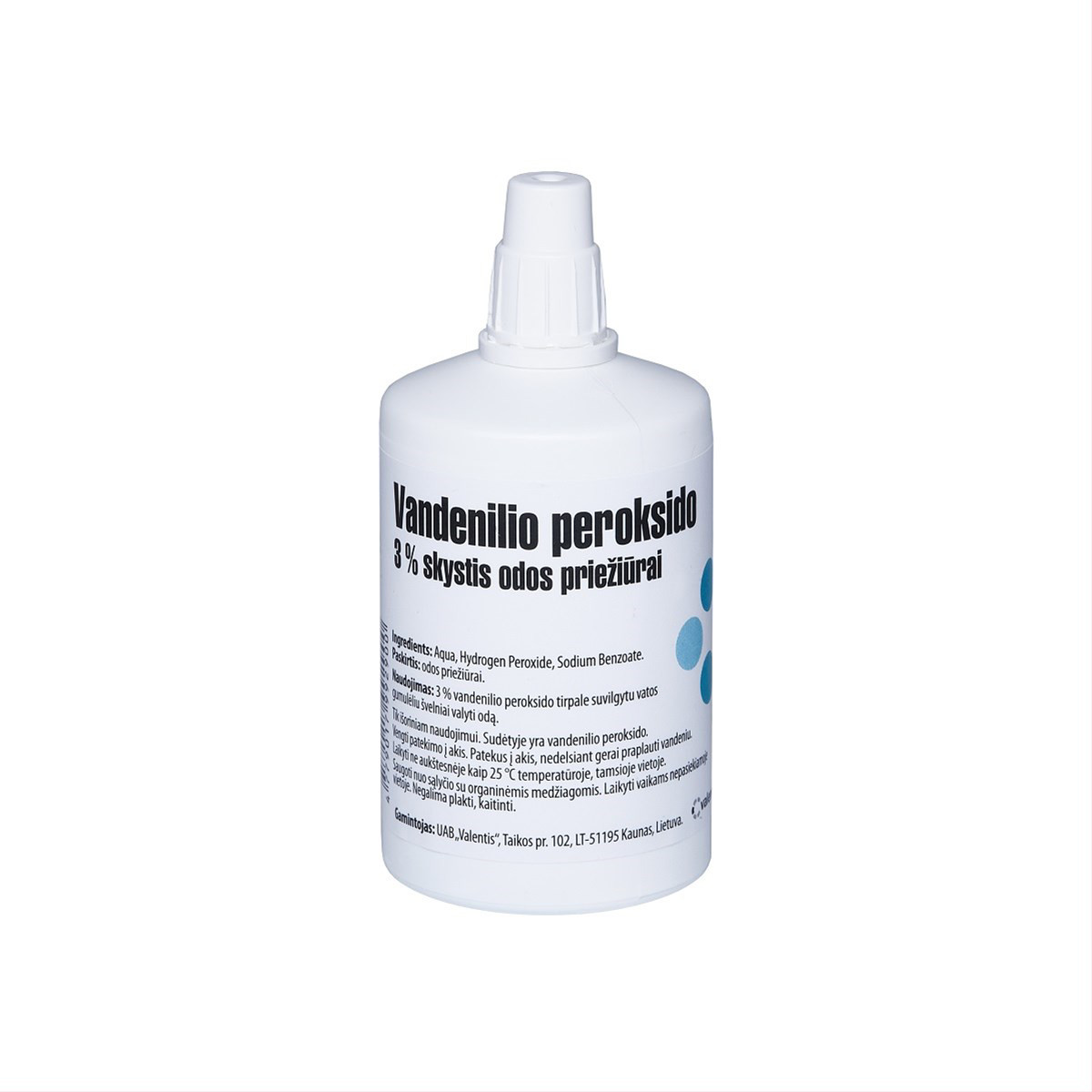VANDENILIO PEROKSIDAS VALENTIS, 3 %, odos tirpalas, 100 ml