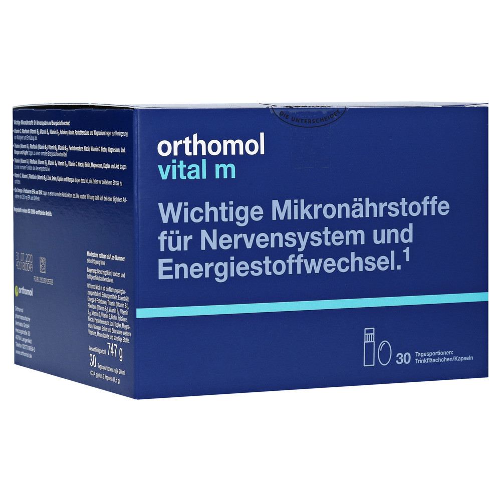 ORTHOMOL VITAL M, buteliukai ir kapsulės, 30 porcijų