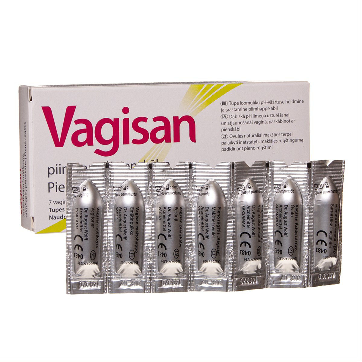 VAGISAN, pieno rūgštis, 7 makšties ovulės