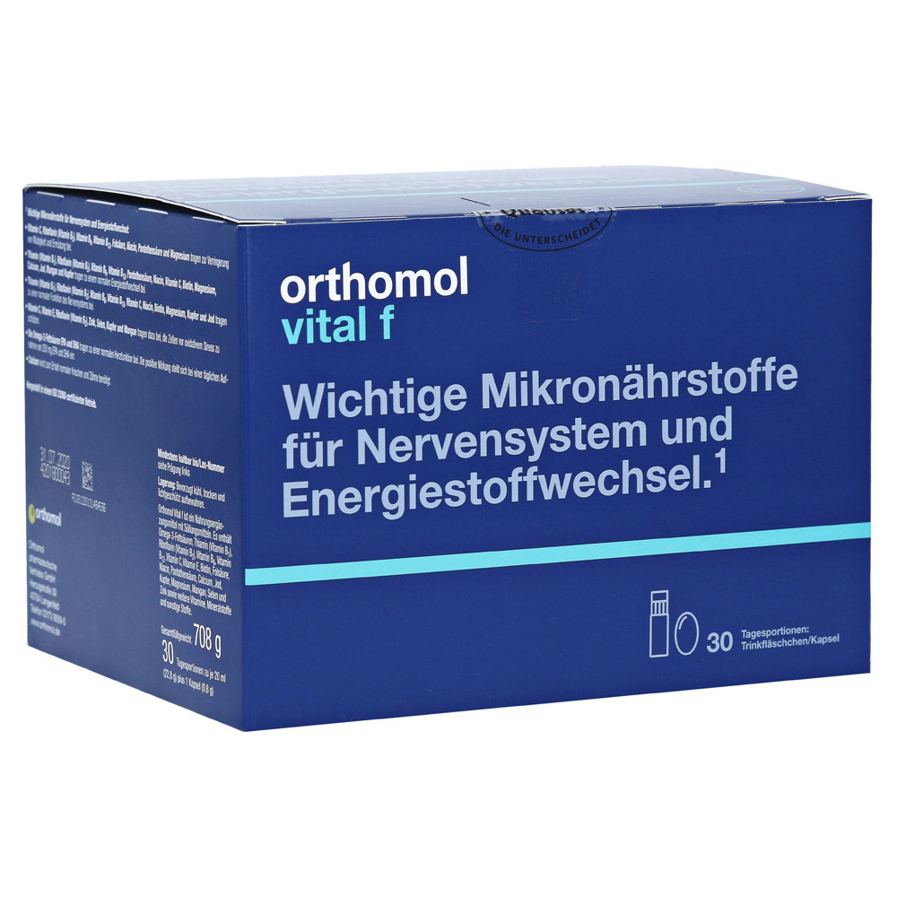 ORTHOMOL VITAL F, buteliukai ir kapsulės, 30 porcijų