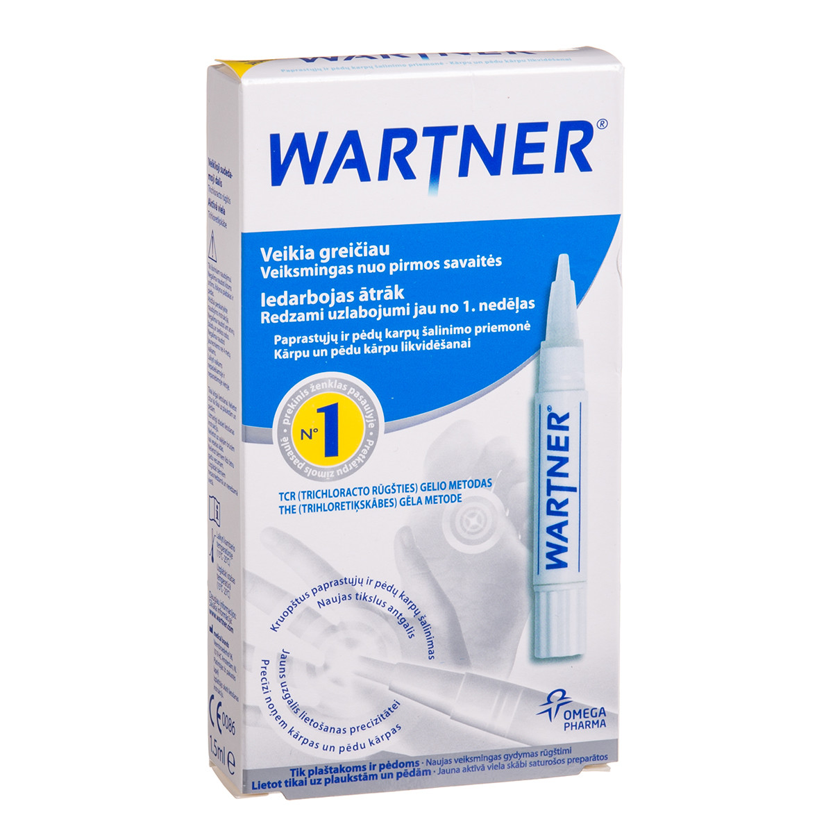 OMEGA PHARMA WARTNER, pieštukas karpoms, 1,5 ml