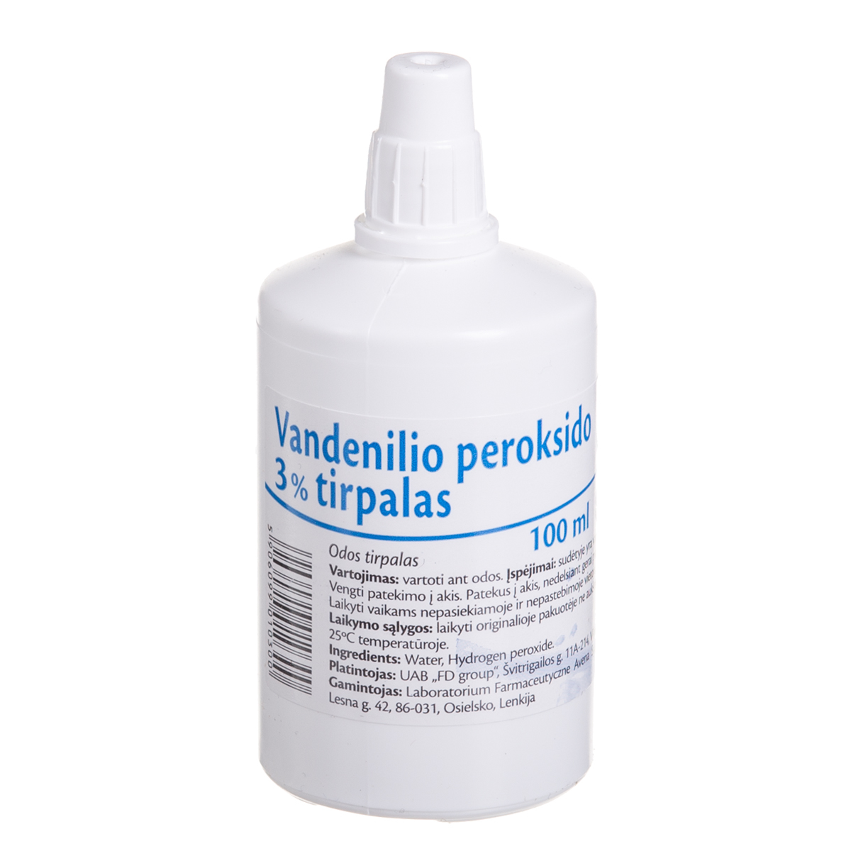 Vandenilio peroksidas 3% tirpalas, 100 ml