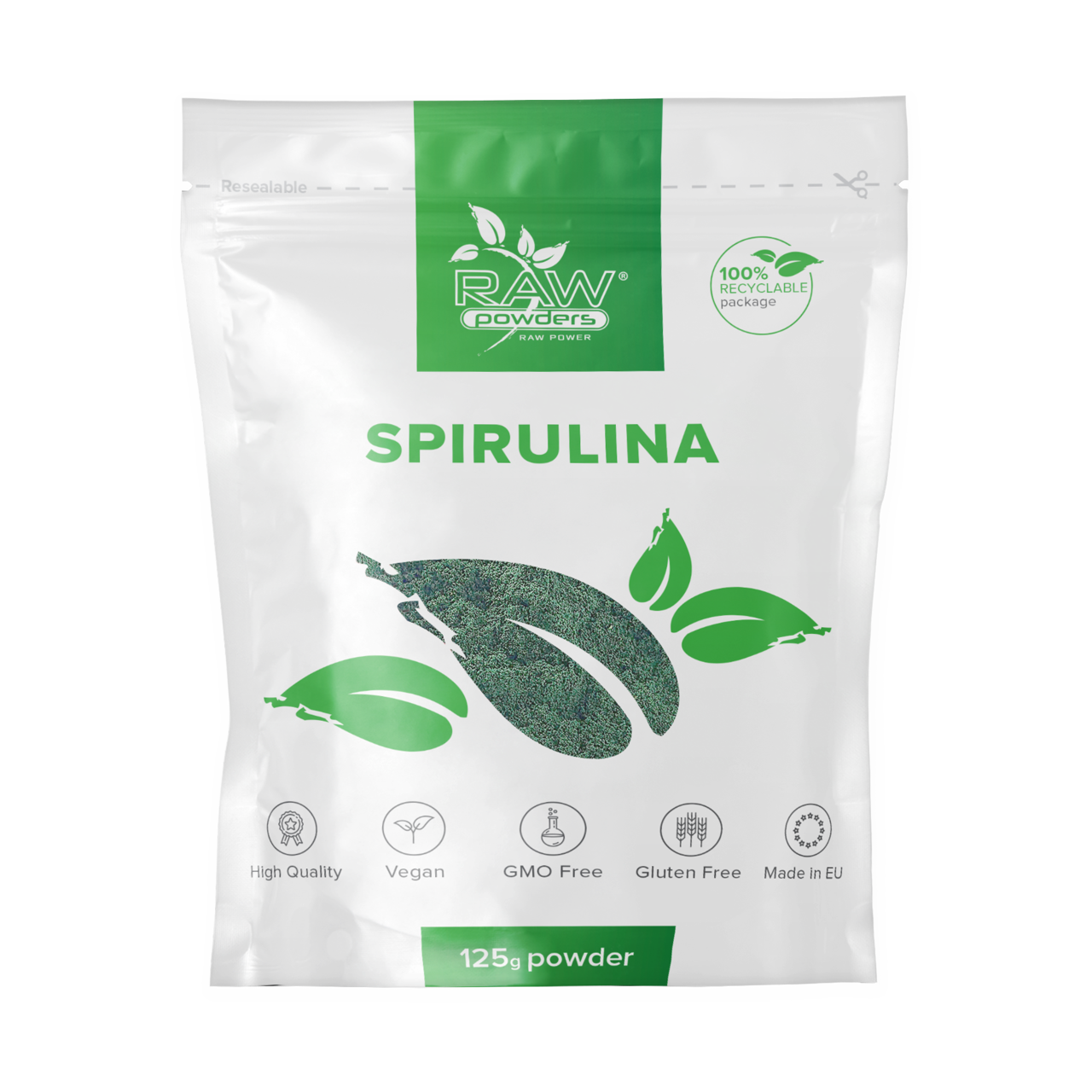 RAW POWDERS SPIRULINA milteliai, 125 g