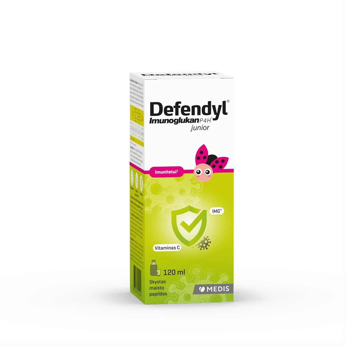 DEFENDYL IMUNOGLUKAN P4H JUNIOR, skystas maisto papildas, 120ml
