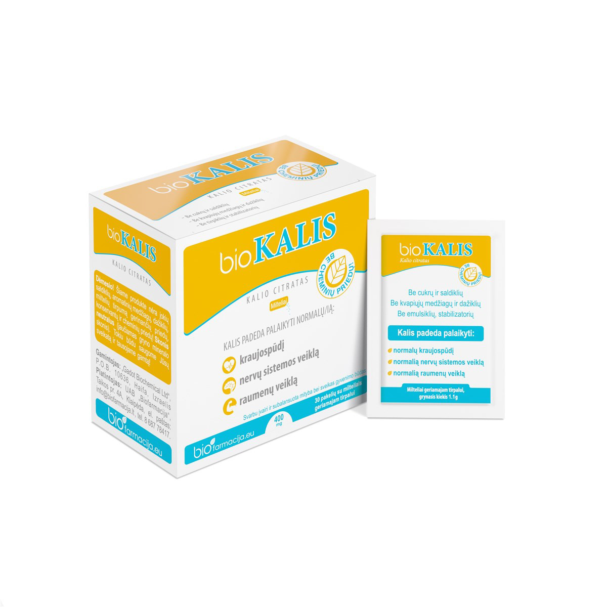 BIOKALIS, 400 mg, milteliai, 30 vnt.