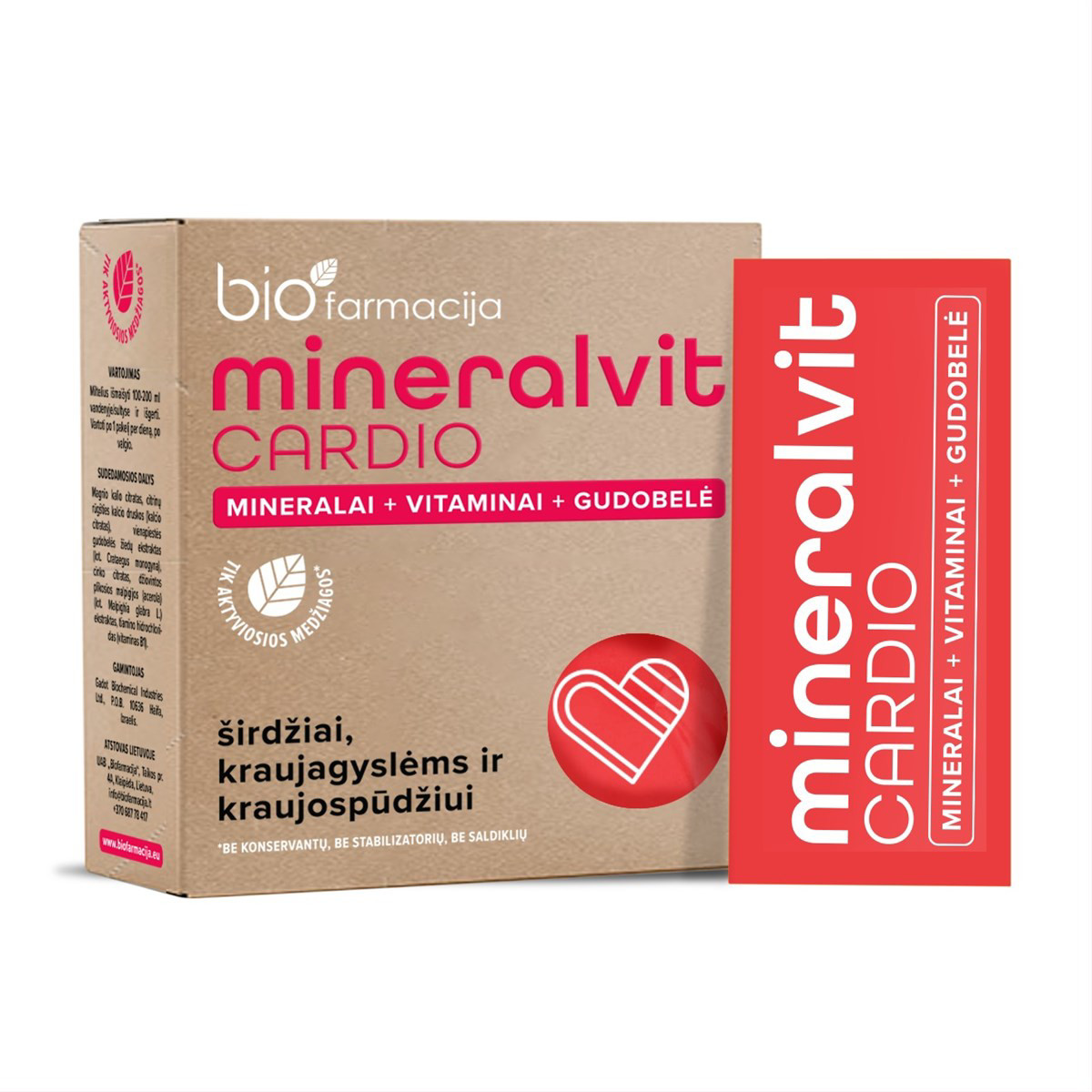 MINERALVIT CARDIO, milteliai, 3 g, 20 vnt.