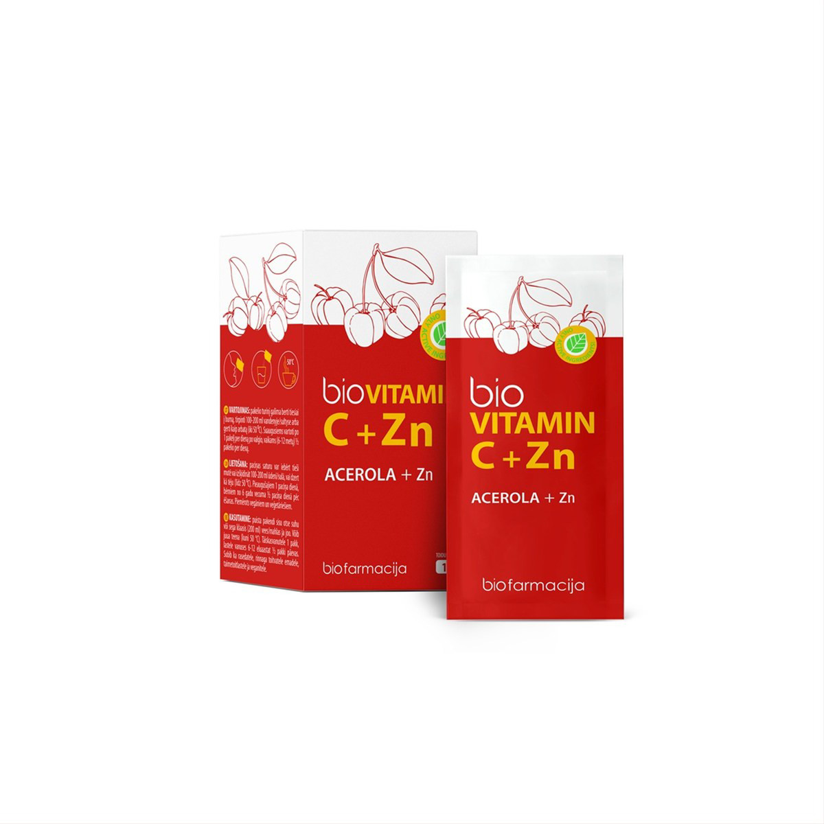 VITAMIN C + ZINC, milteliai, 14 paketėlių