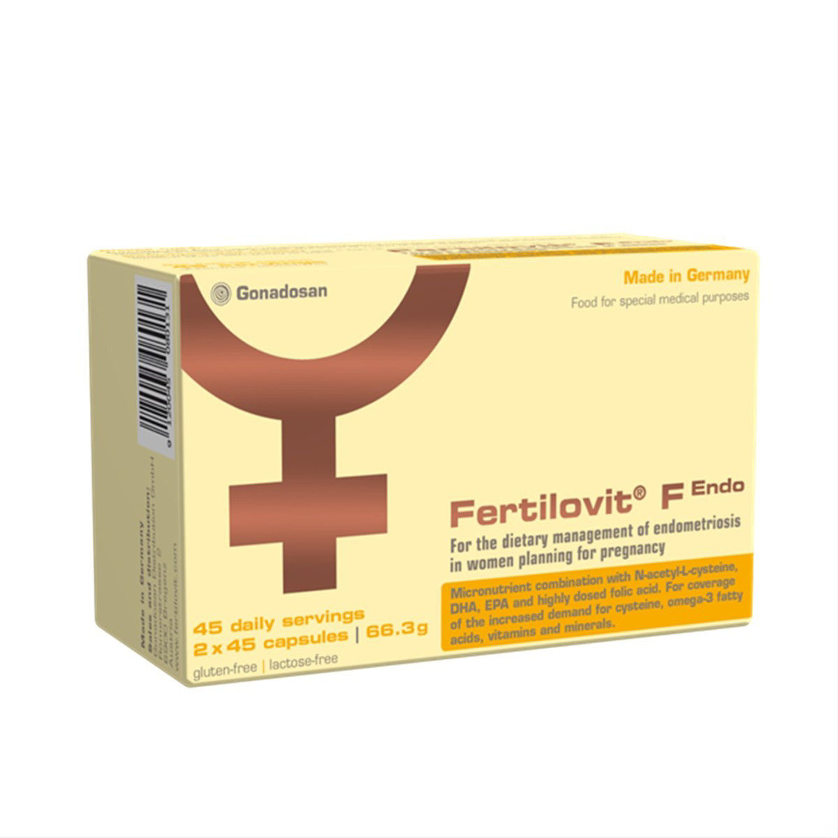 FERTILOVIT F ENDO, maisto papildas, 90 kapsulių