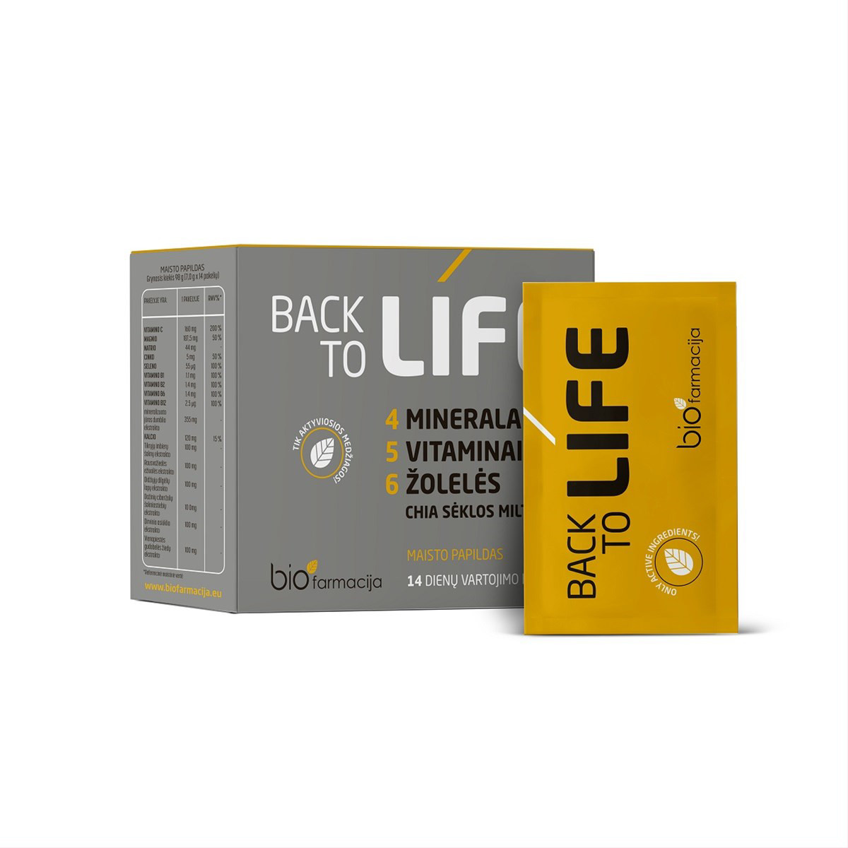 BACK TO LIFE, milteliai geriamajam tirpalui, N14