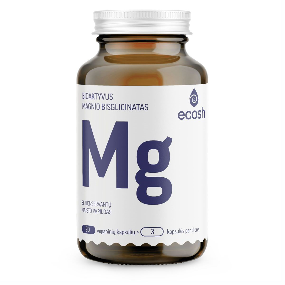 ECOSH, bioaktyvus magnis su vitaminu B6, 90 kapsulių