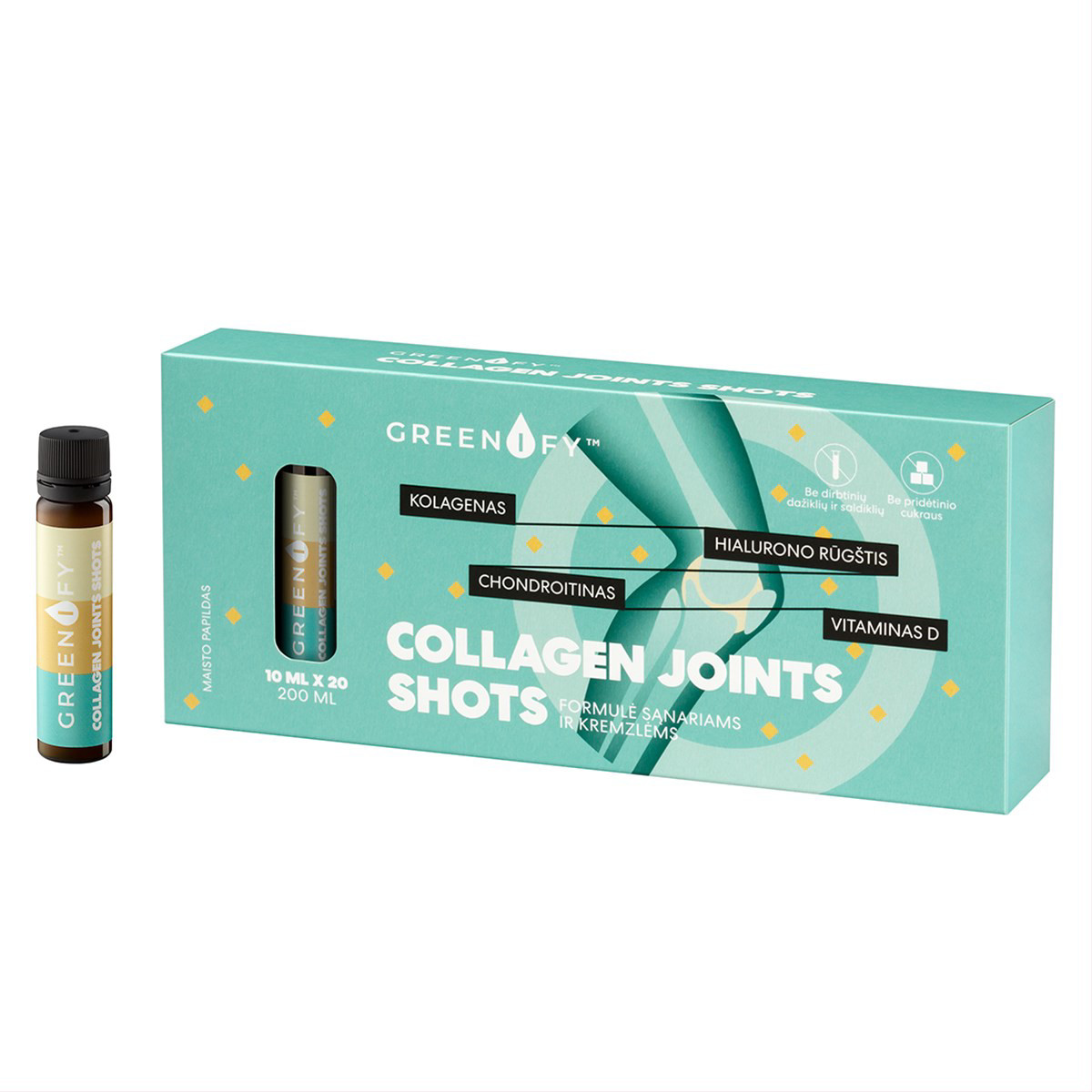 Greenify Collagen Joints Shots, sąnariams ir kremzlėms, 10 ml, N20