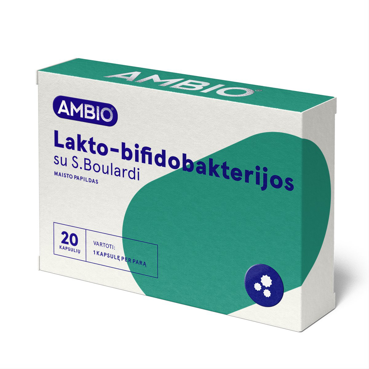 AMBIO LAKTO-BIFIDOBAKTERIJOS SU S.BOULARDI, 20 kapsulių
