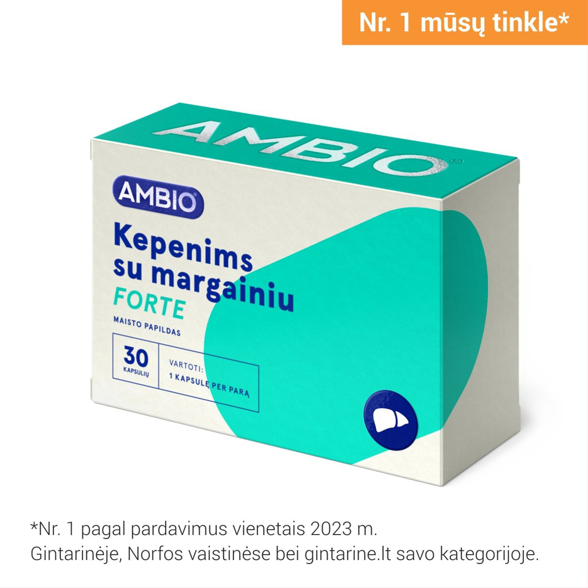 AMBIO KEPENIMS SU MARGAINIU FORTE, 30 kapsulių