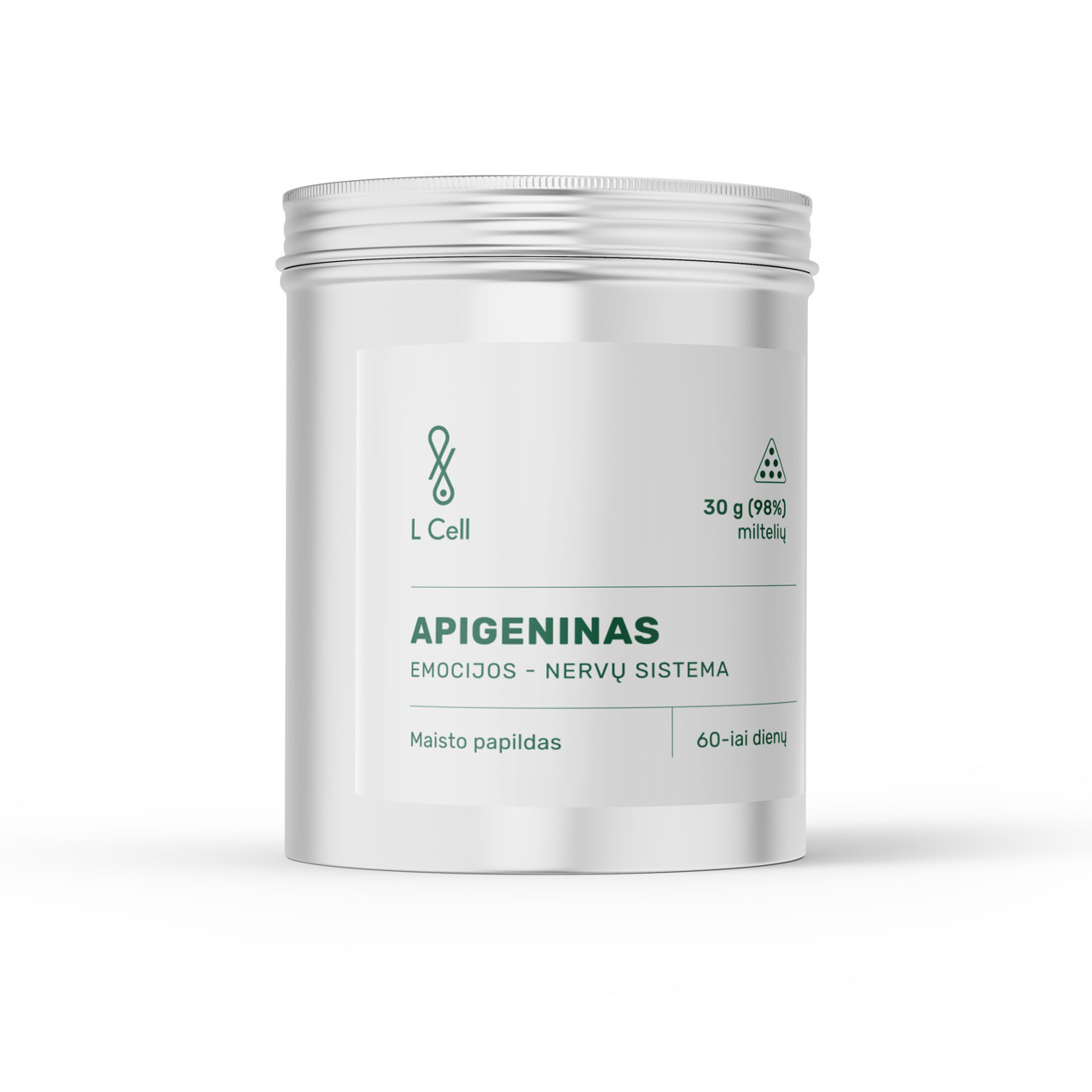 L Cell Apigeninas, maisto papildas, 500mg, milteliai, 30g