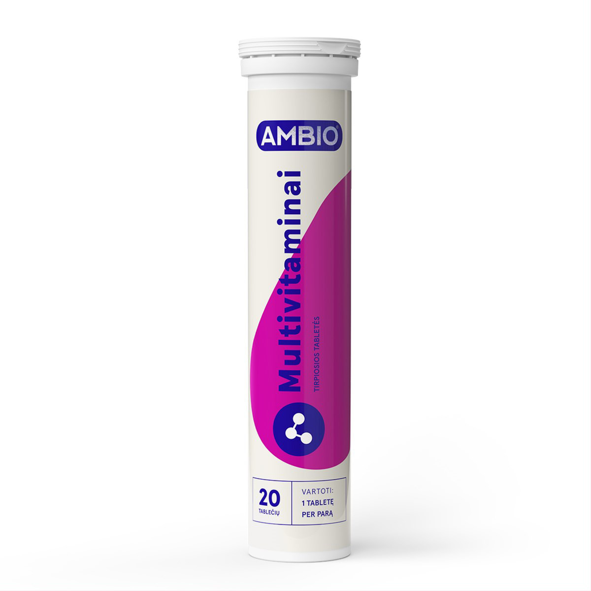 AMBIO MULTIVITAMINAI (apelsinų-pasiflorų), 20 tirpiųjų tablečių