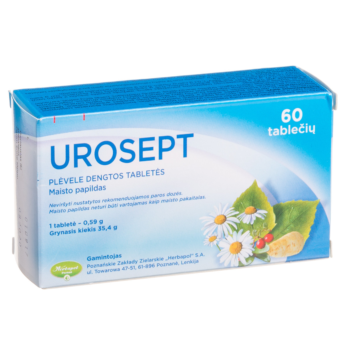 UROSEPT, 60 plėvele dengtų tablečių