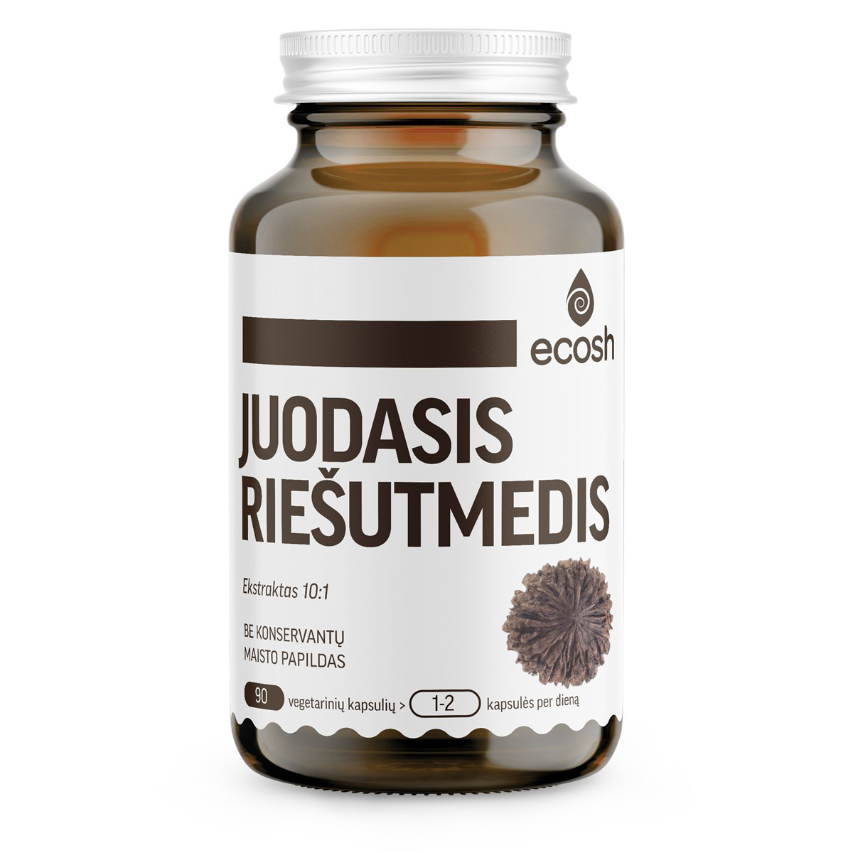 ECOSH JUODASIS RIEŠUTMEDIS (Black Walnut), 500 mg, 90 kapsulių