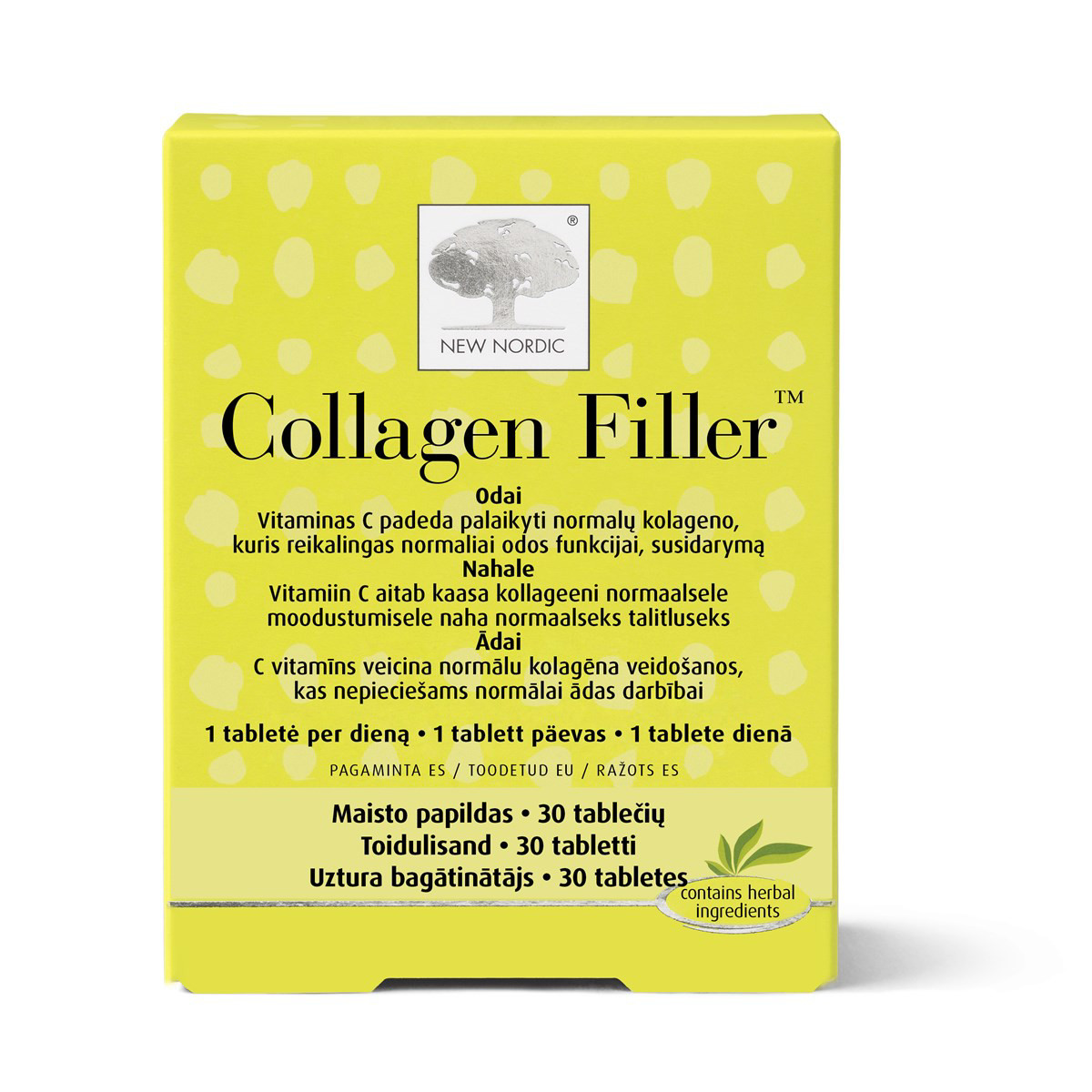 NEW NORDIC COLLAGEN FILLER, 30 tablečių