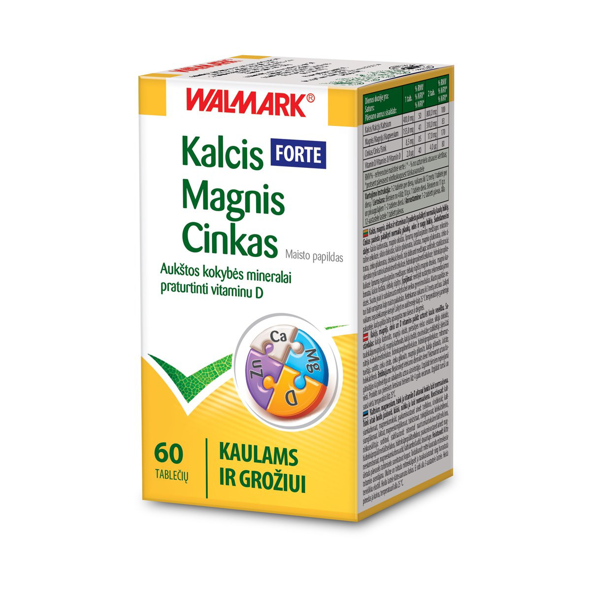 KALCIS MAGNIS CINKAS, 60 tablečių
