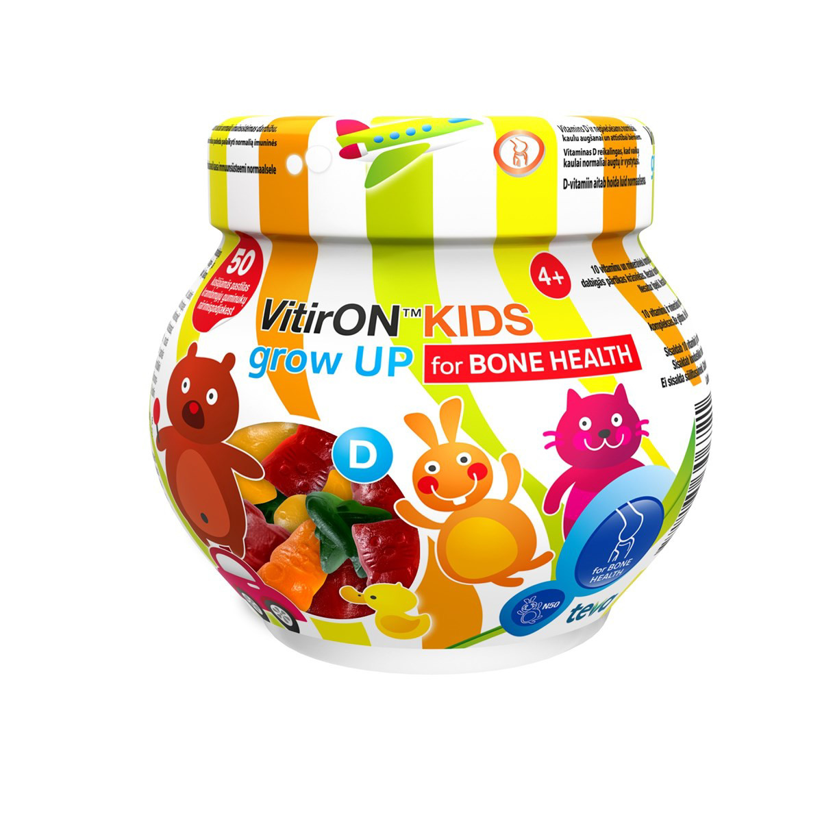 VITIRON KIDS GROW UP, 50 kramtomųjų guminukų