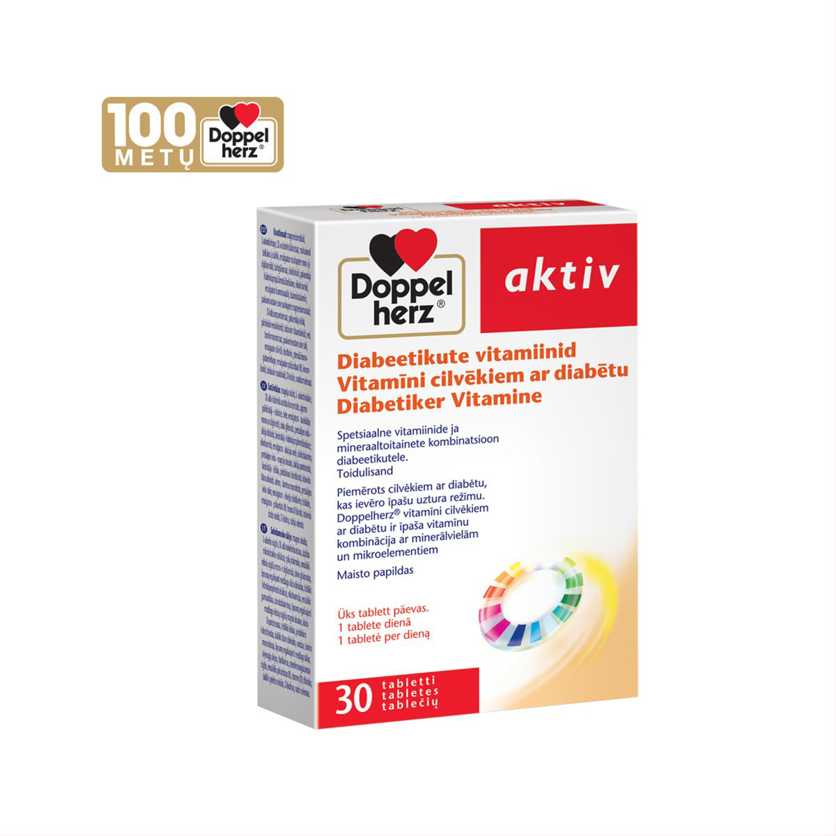 DOPPELHERZ AKTIV, vitaminai diabetikams, 30 tablečių
