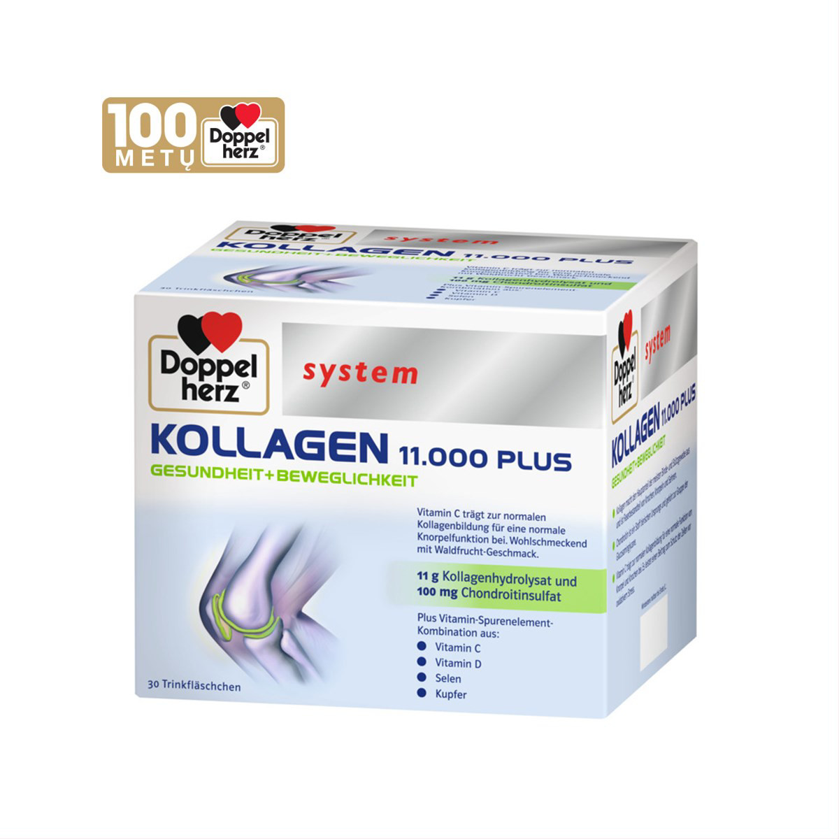 DOPPELHERZ SYSTEM KOLLAGEN 11.000 PLUS, 30 buteliukų
