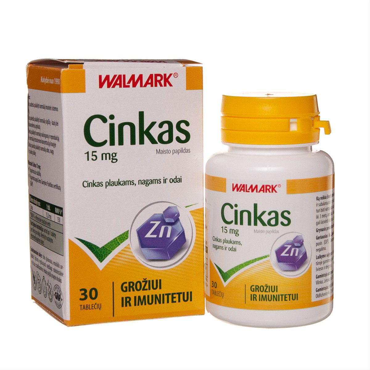 WALMARK CINKAS, 15 mg, 30 tablečių