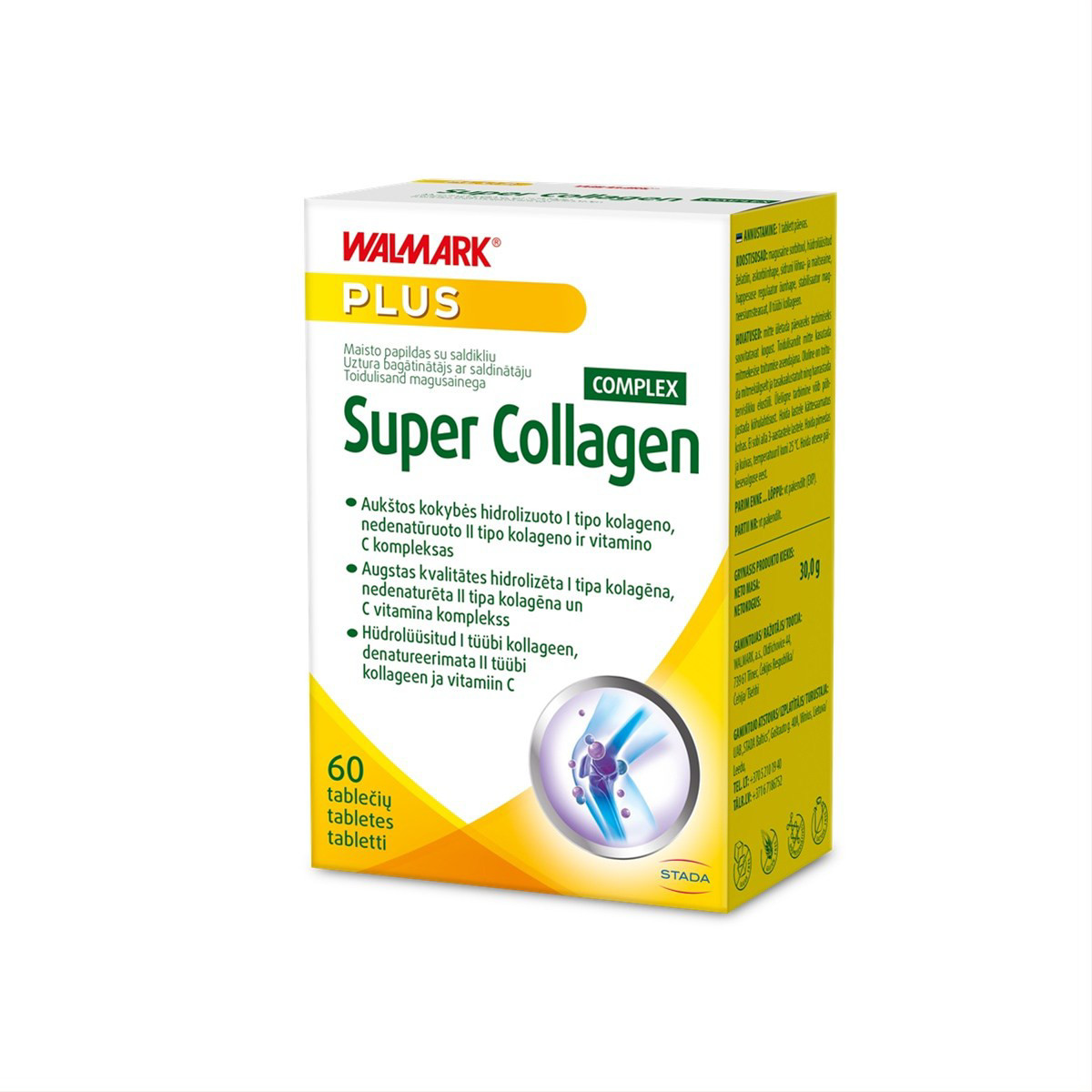WALMARK SUPER COLLAGEN COMPLEX, 60 kramtomųjų tablečių