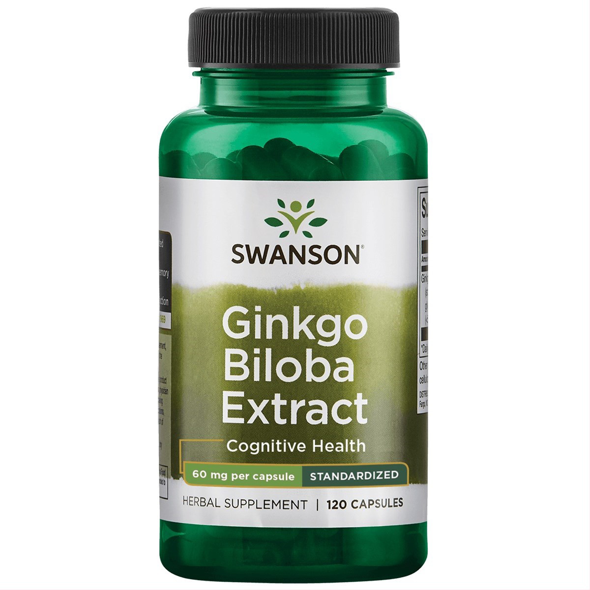 SWANSON, Ginkgo Biloba Standartizuotas Ekstraktas, 120 kapsulių