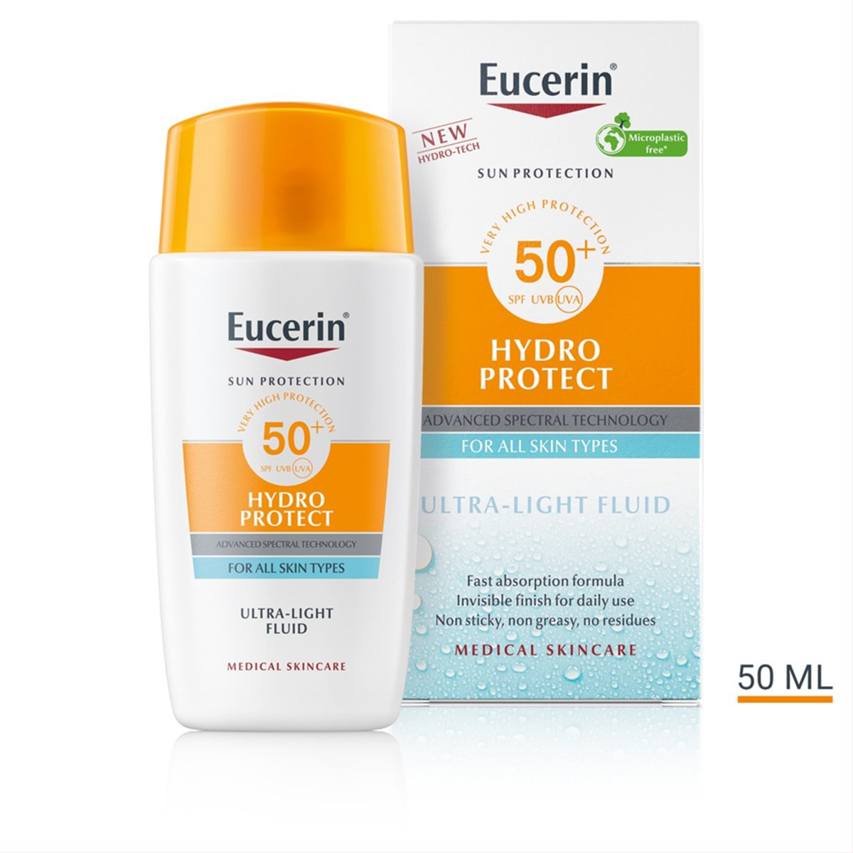 EUCERIN, apsauginis kremas nuo saulės atsparus vandeniui, SPF50, 50ml