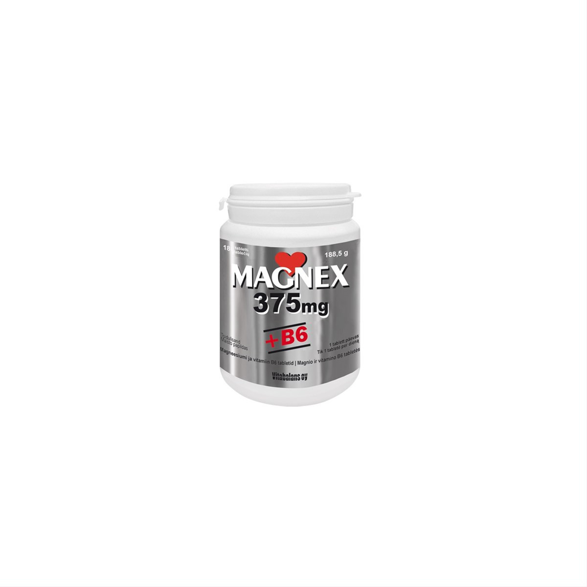 MAGNEX 375 mg + B6, 180 tablečių