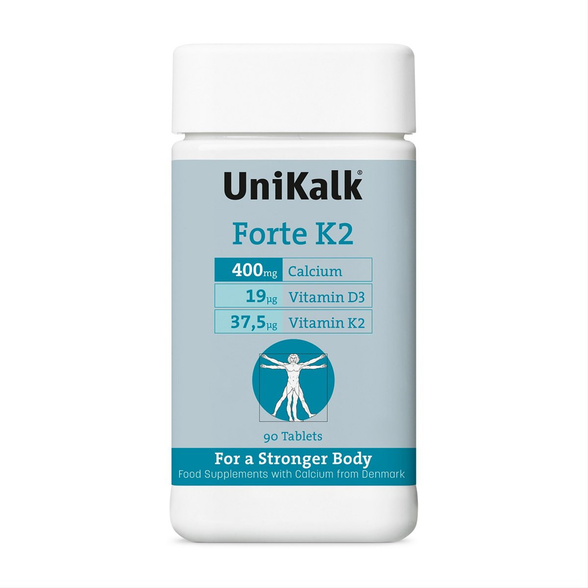 UNIKALK CALCIUM FORTE K2, su vitaminu D, 90 tablečių